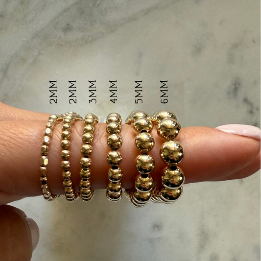 2.5mm Gold Filled Beaded Bracelet