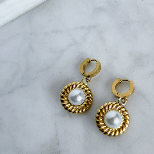 Pearl Croissant Hoops