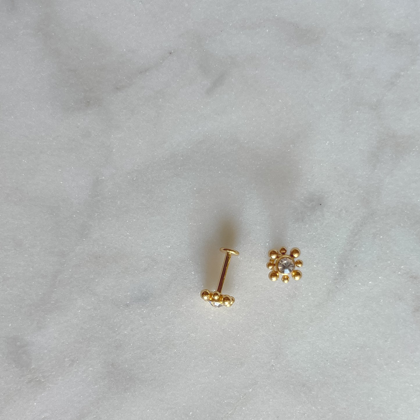 Dainty Crystal Flower Flat Back Studs
