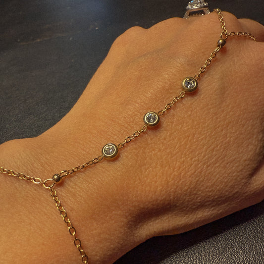Triple Stone Hand Chain