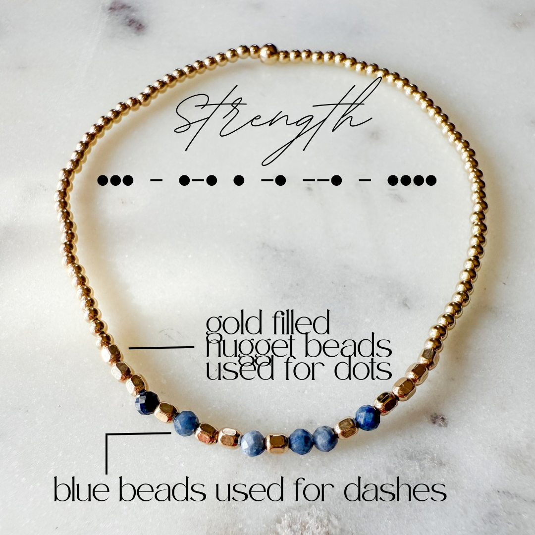 Morse Code Poppy Bracelet