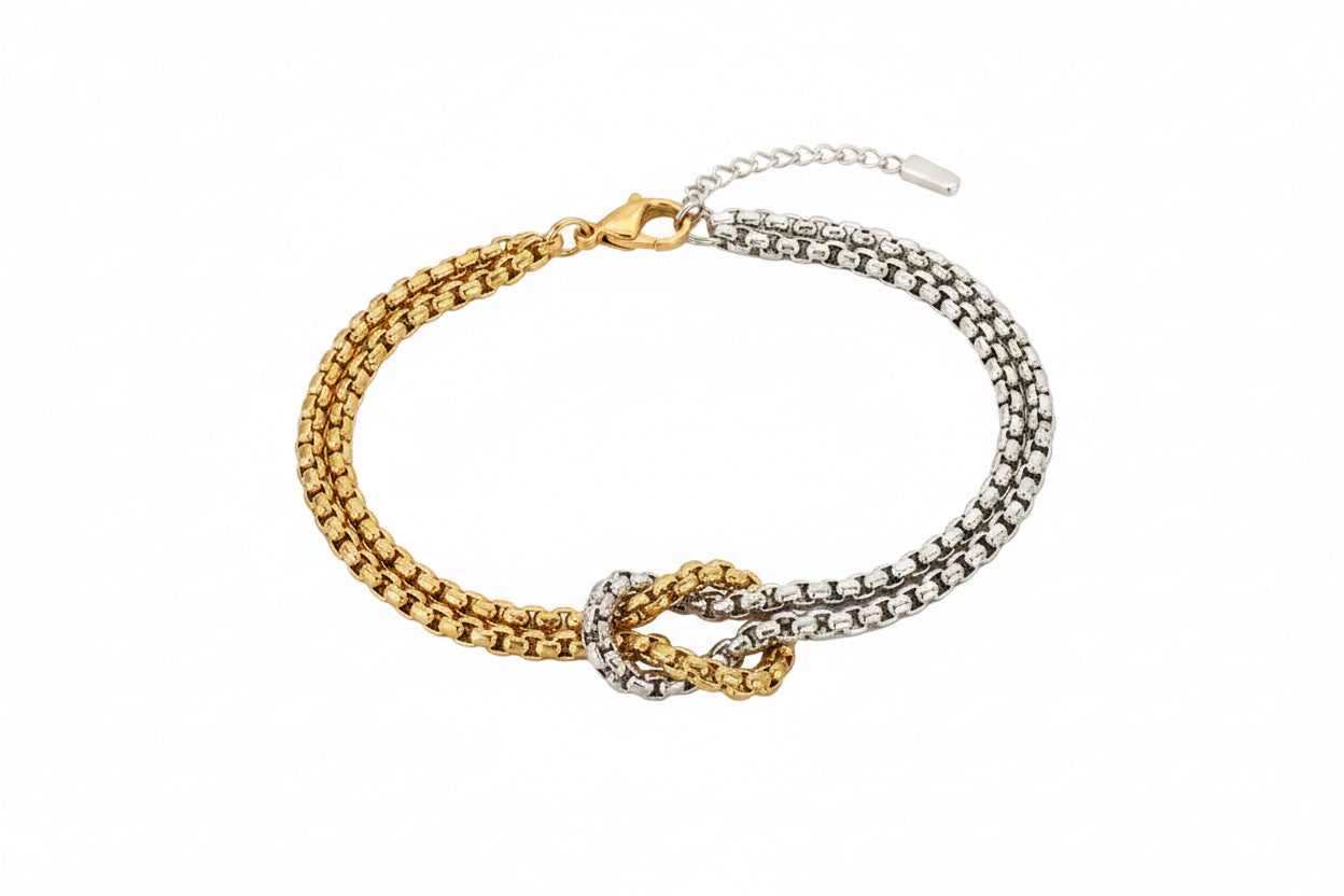 Mixed Metal Knot Bracelet