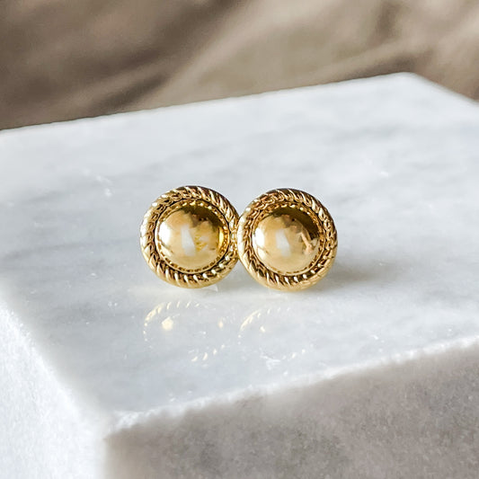 Golden Button Studs