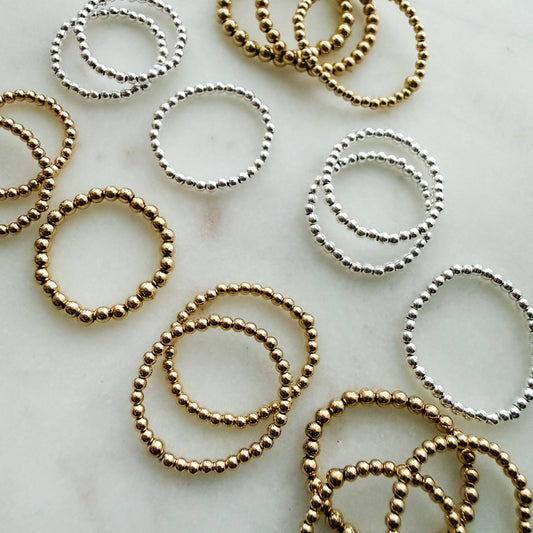 Stretchy Beaded Stacking Ring