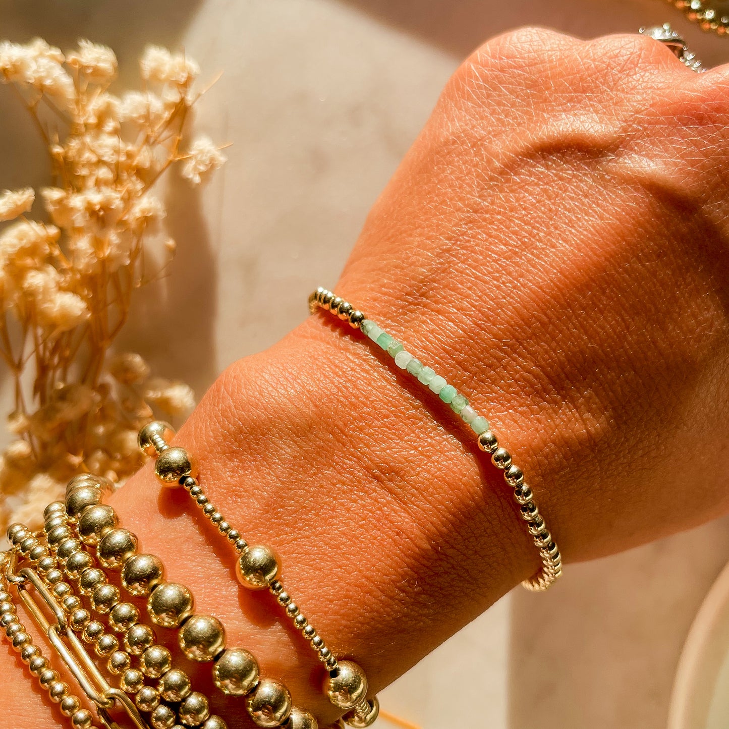 Emerald Poppy Bracelet