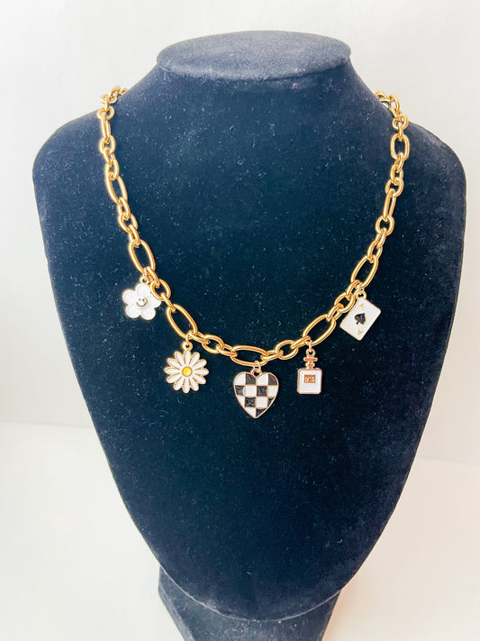 White Charm Necklace