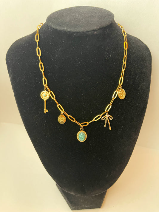 Turquoise Charm Necklace