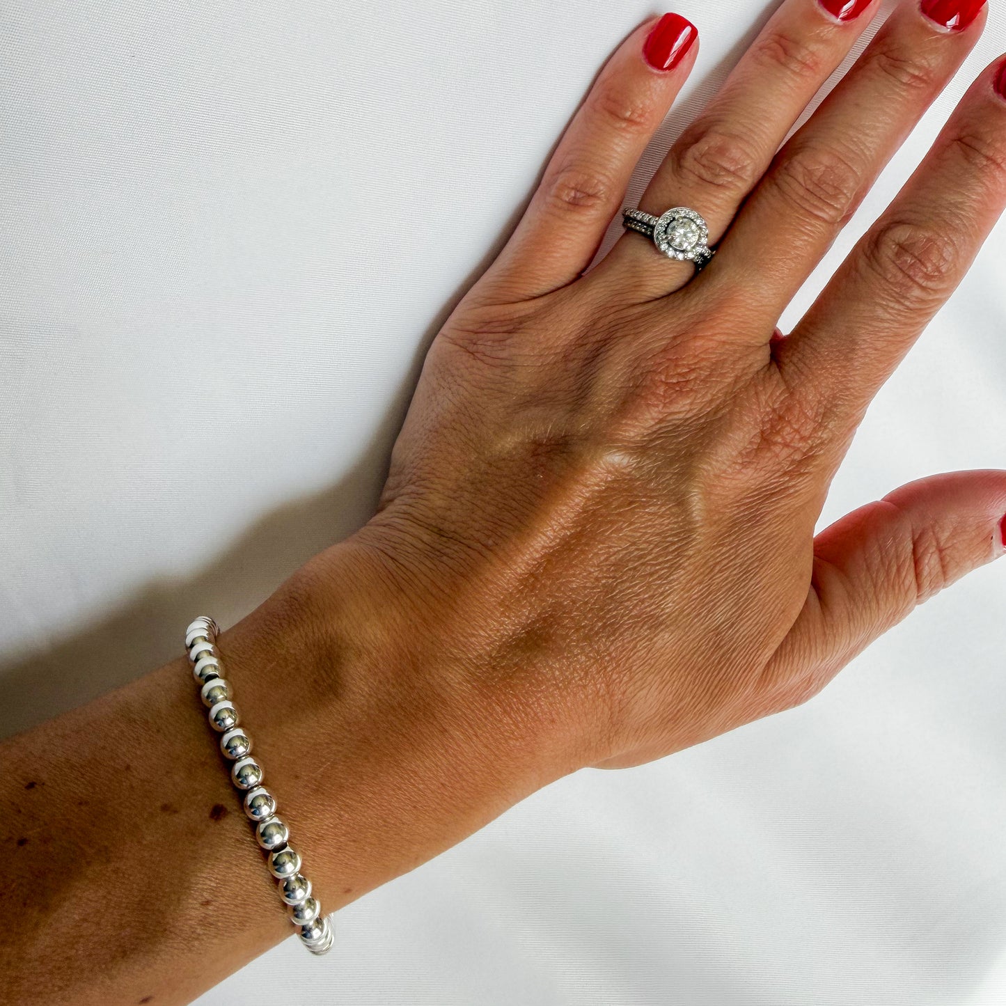 5mm Silver Beaded Bracelet