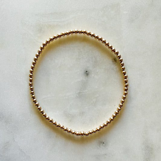 2.5mm Gold Filled Beaded Bracelet