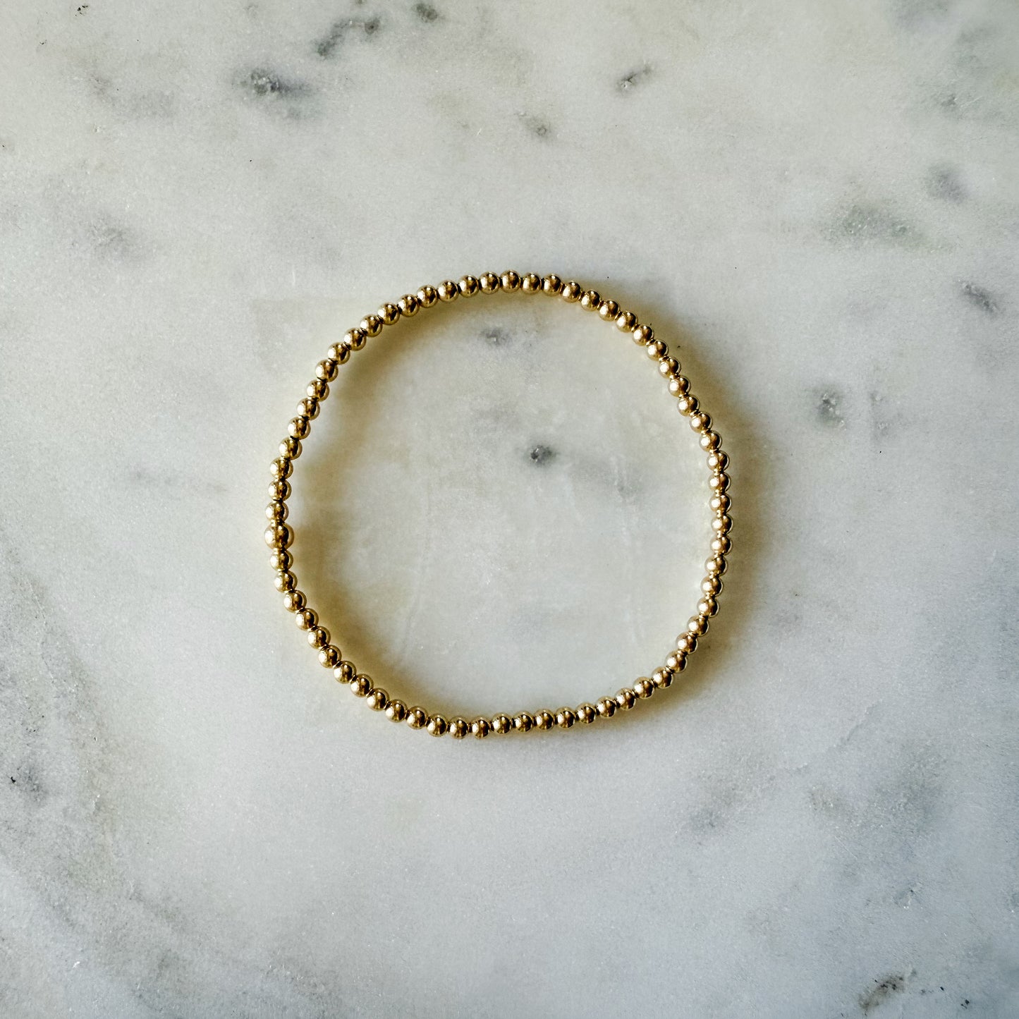 3mm Gold Filled Beaded Bracelet