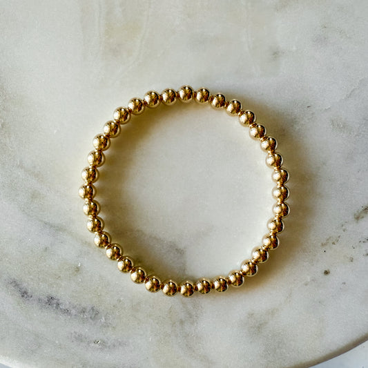 5mm Gold Filled Beaded Bracelet