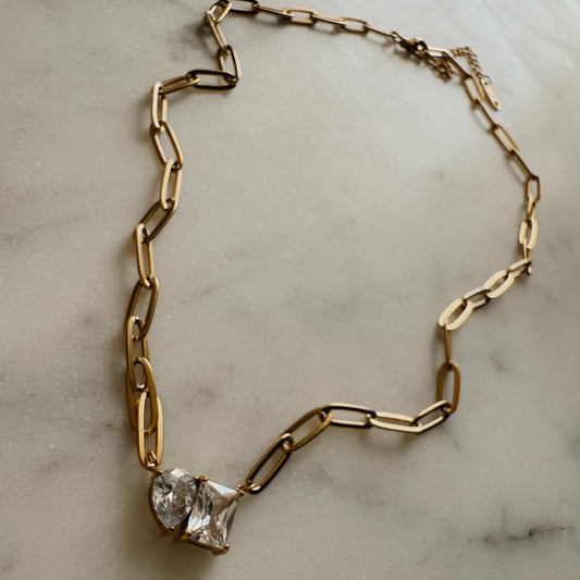 Vienna Duo Stone Necklace