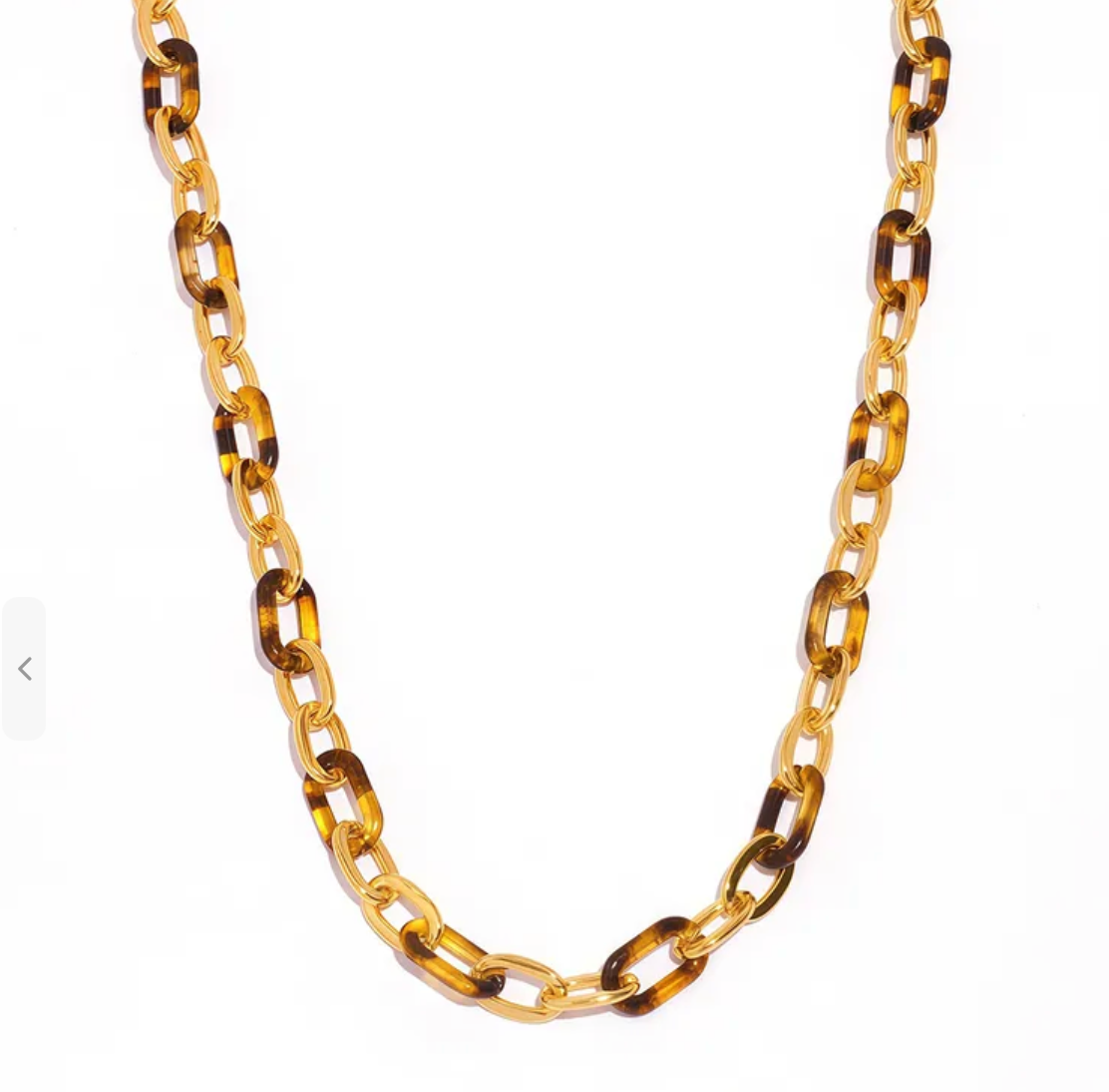 Tortoise and Gold Link Necklace