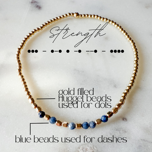 Morse Code Poppy Bracelet