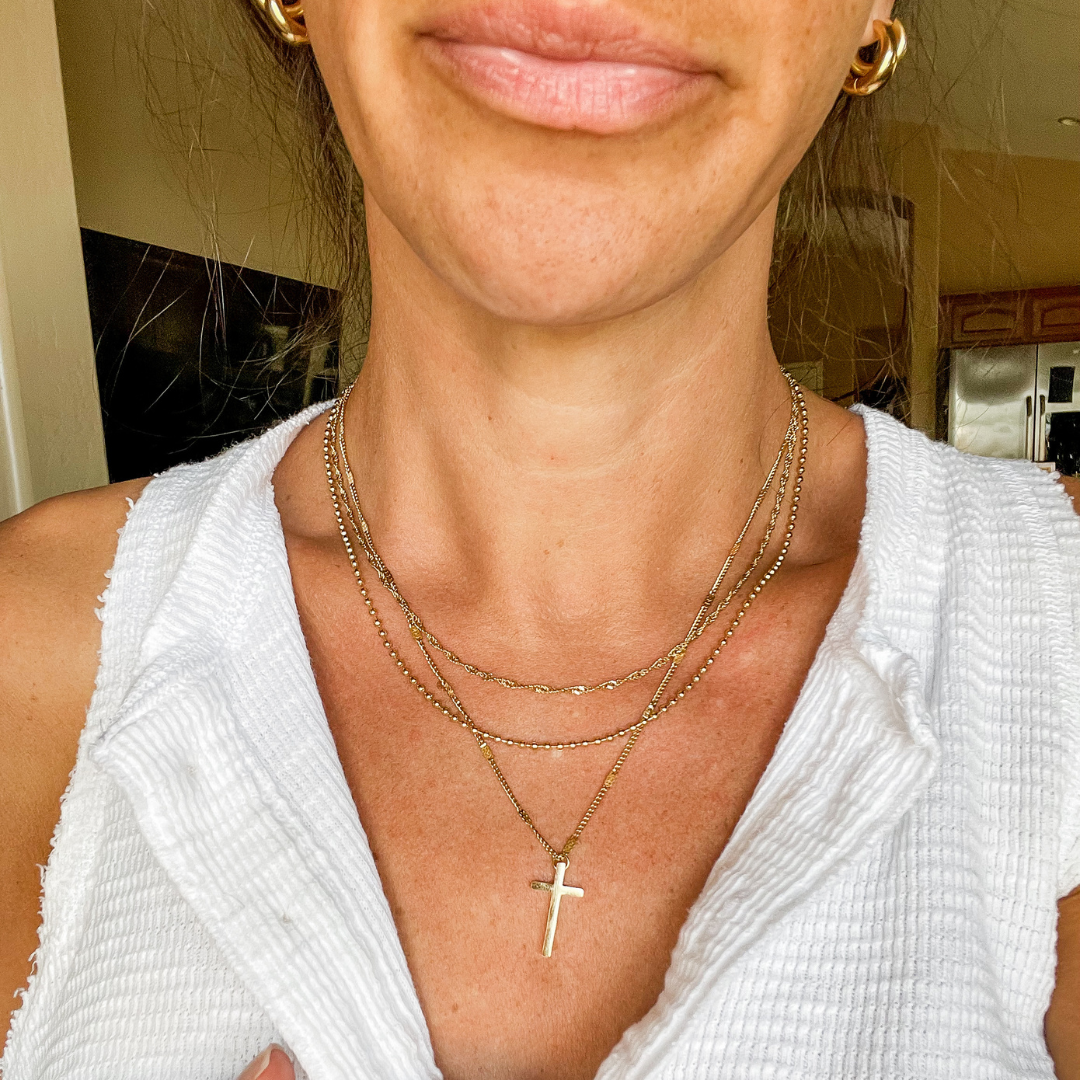 Cross stacked necklace