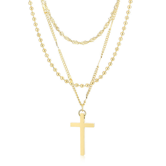 Cross stacked necklace